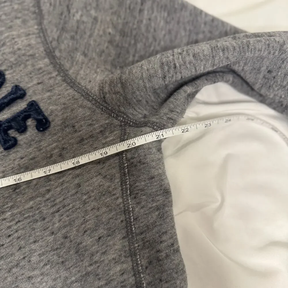 Abercrombie & Fitch VTG Muscle Hoodie Men’s Large Gray Y2K Mallcore Collegiate - Picture 16 of 16